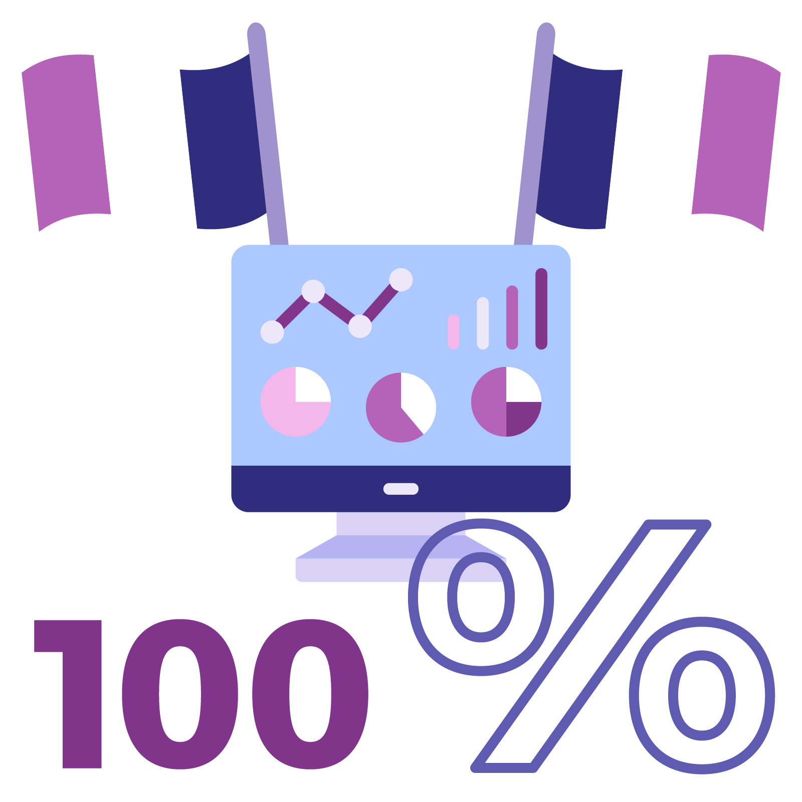100-française écran d'ordinateur et dashboard avec 2 drapeaux français