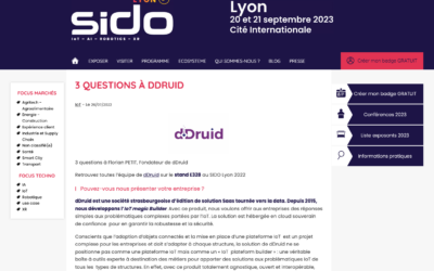 Retrouvez dDruid au Sido Lyon 2022 et découvrez l’IoT magic Builder !