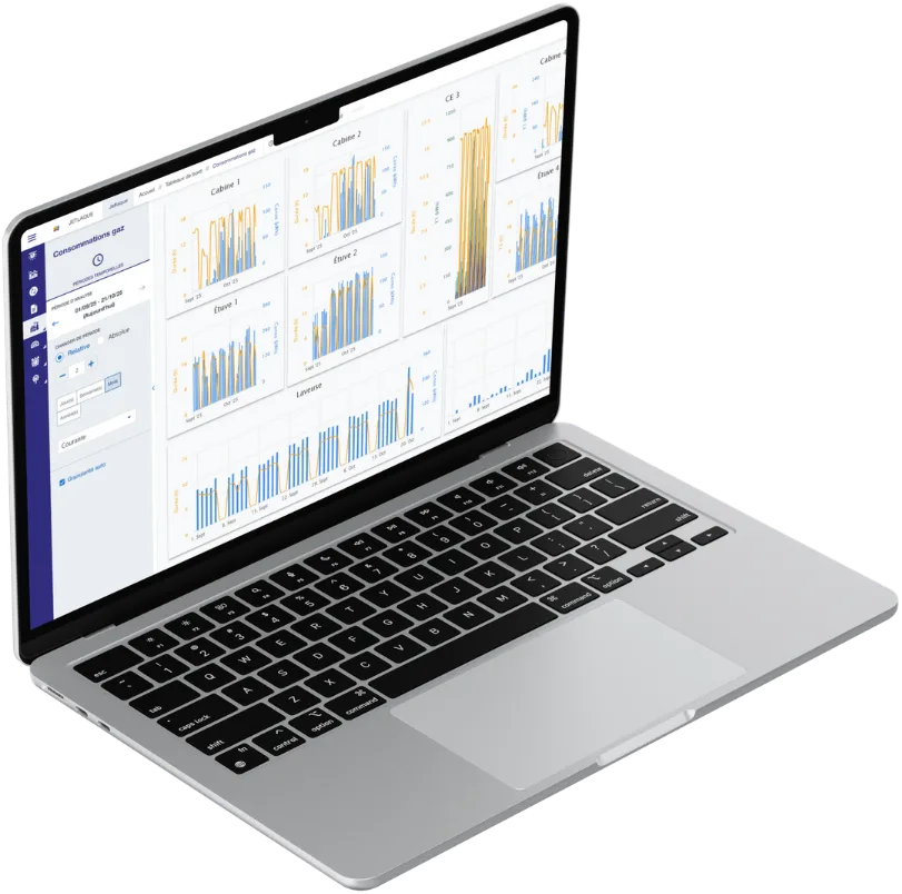 interface de l'application de monitoring de Socomec, depuis la plateforme IoT magic Builder